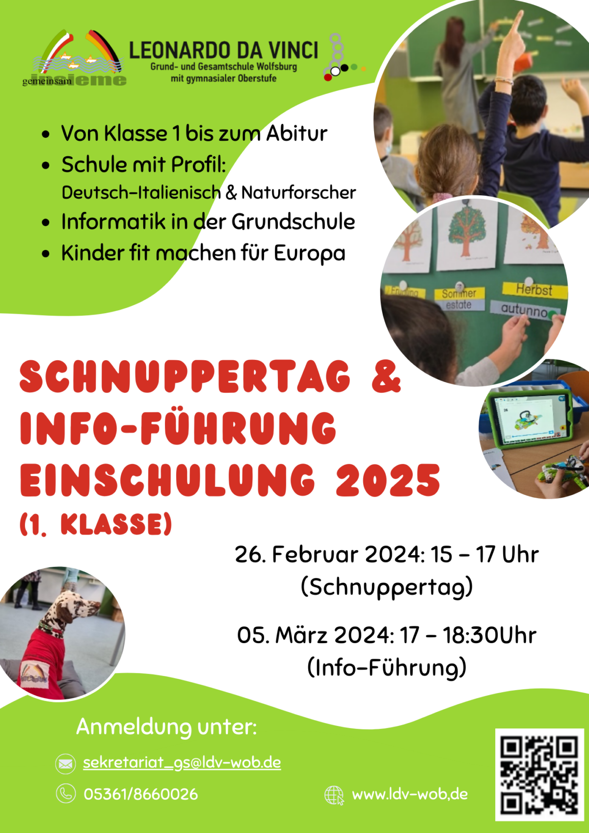  Foto zu Schnuppertag und Info-Führung zur Einschulung 2025 – Leonardo da Vinci 